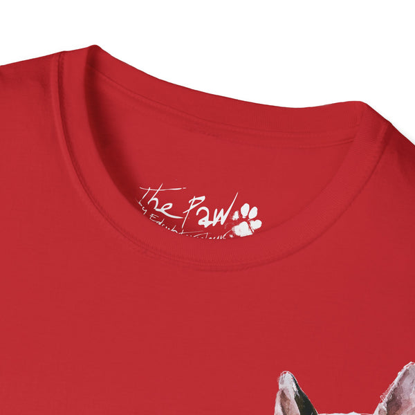 White Bull Terrier II Rustic Watercolour by Edswatercolours Unisex Softstyle T-Shirt