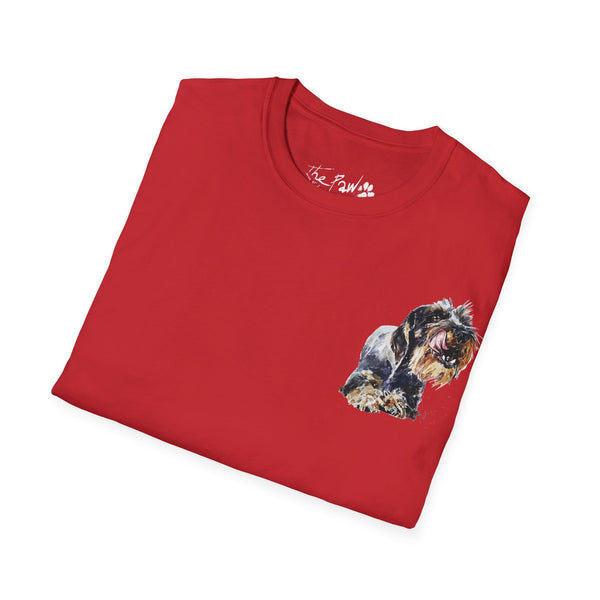 Wirehaired Schnauzer Rustic Watercolour by Edswatercolours Unisex Softstyle T-Shirt