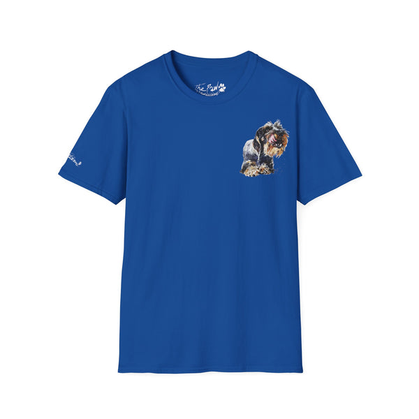 Wirehaired Schnauzer Rustic Watercolour by Edswatercolours Unisex Softstyle T-Shirt