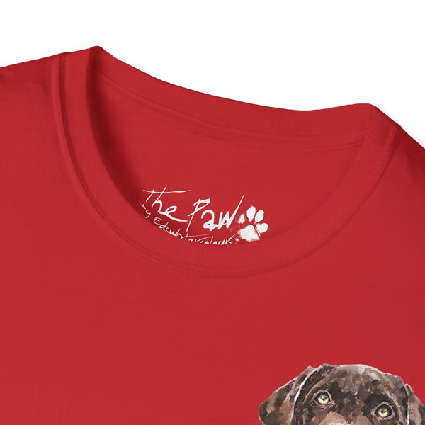 Chocolate Labrador Rustic by Edswatercolours Unisex Softstyle T-Shirt