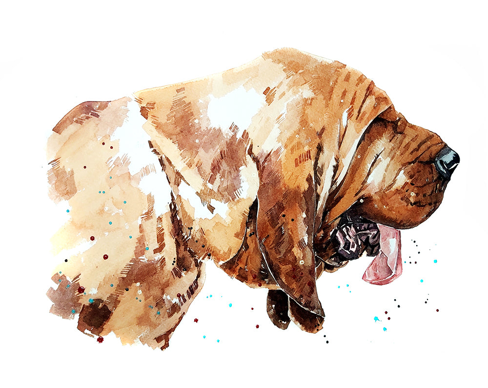 Bloodhound | Original Watercolour | Dog Lover Gift | Edswatercolours