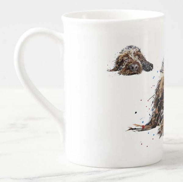 German Wirehaired Pointer Reclined Windsor Fine Bone China Mug 10oz- Wire pointer Coffee Mug ,GWP Mug,GWP Mug,GWP Cup