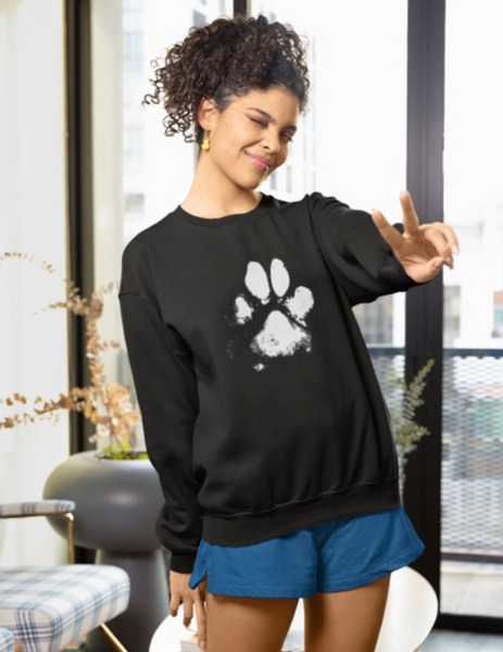 Dog Paw Unisex Crew Neck Sweatshirt | Gildan 18000 - Dow Paw Sweatshirt.