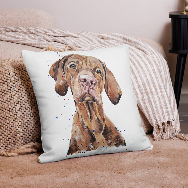 Pensive Vizsla -Premium Pillow/Cushion