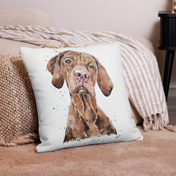 Pensive Vizsla -Premium Pillow/Cushion