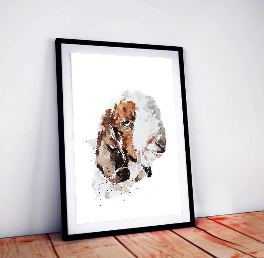 Boer Goat | Goat Lover Art Print | Edswatercolours