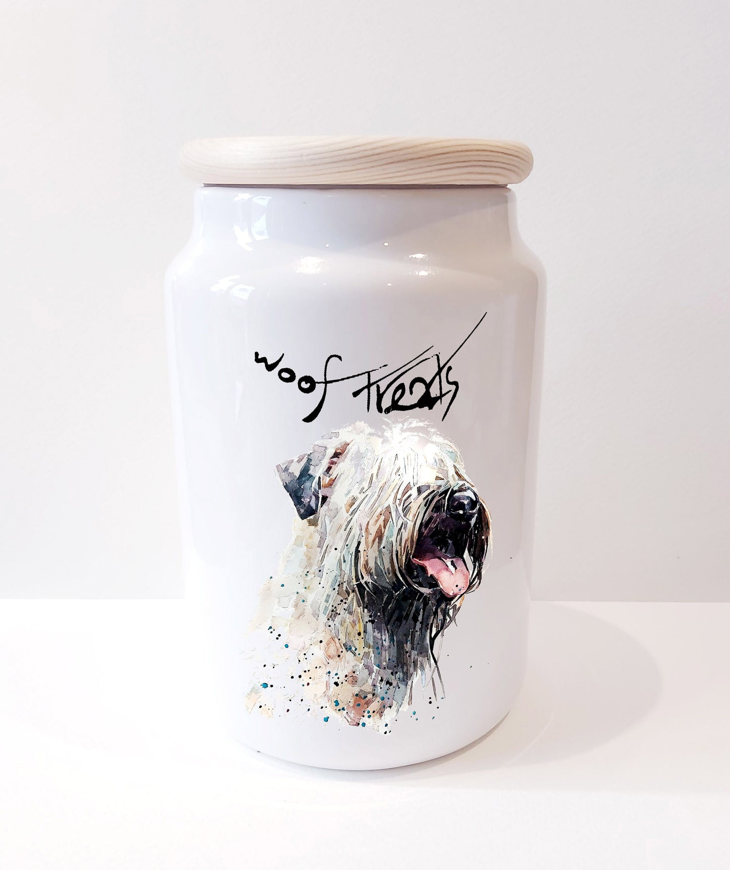 Wheaten Terrier Ceramic Treats Jar | Dog Treat Canister | Edswatercolours