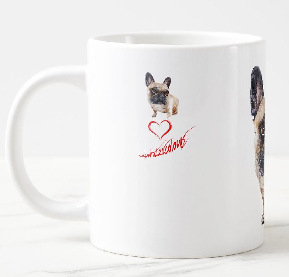 French Bulldog Version II Ceramic Mug 15oz | Dog Lover Gift | Edswatercolours
