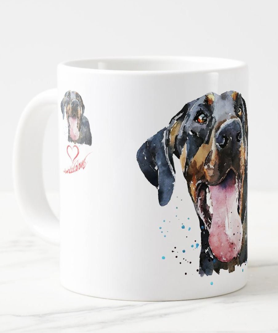 Doberman Version V Ceramic Mug 15oz | Dog Lover Gift | Edswatercolours