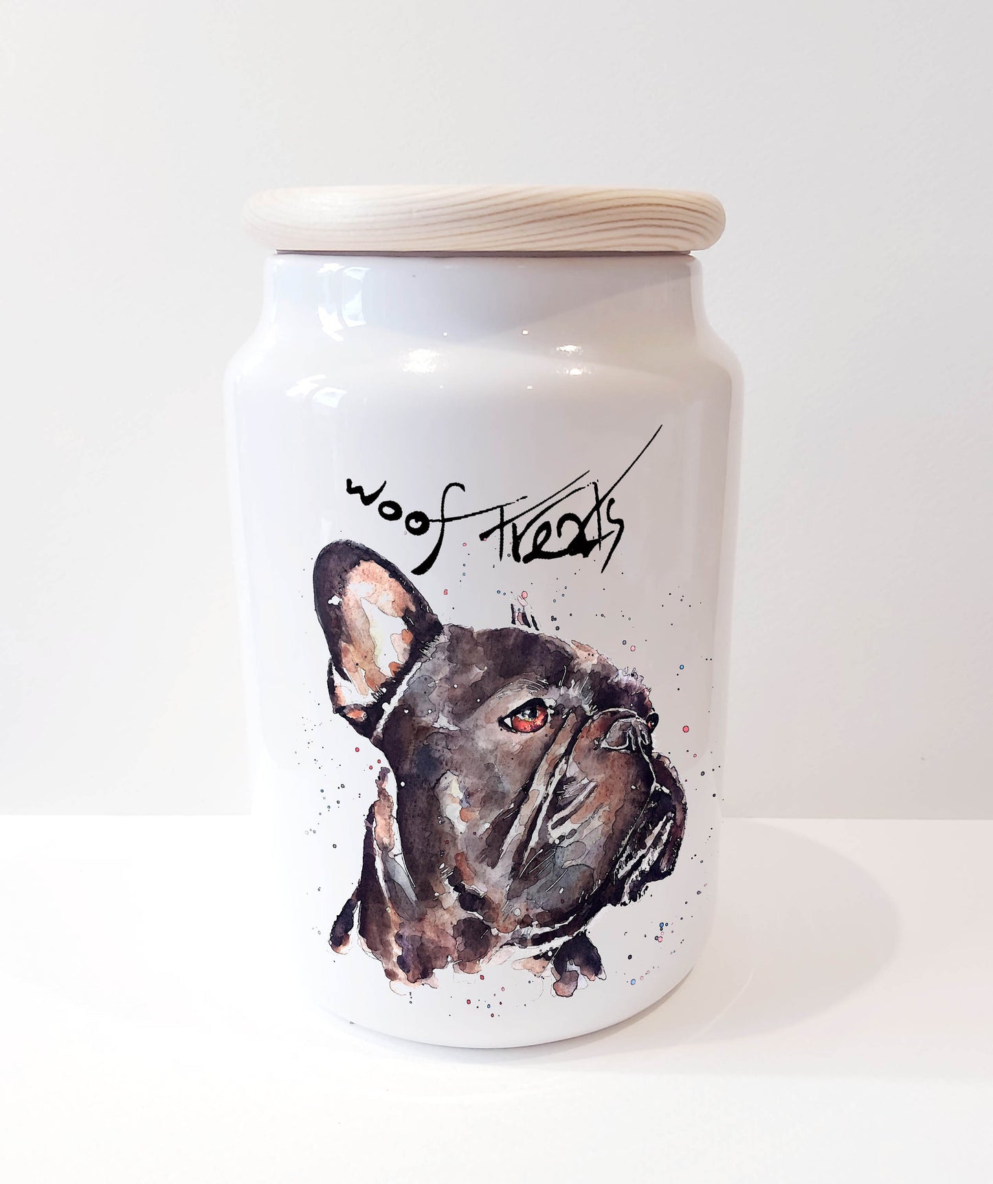 French Bulldog Ceramic Treats Jar | Dog Treat Canister | Edswatercolours
