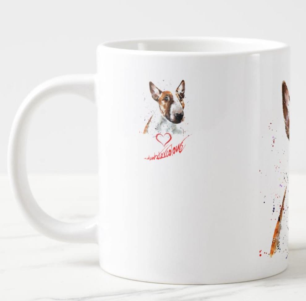 Bull Terrier Ceramic Mug 15oz | Dog Lover Gift | Edswatercolours