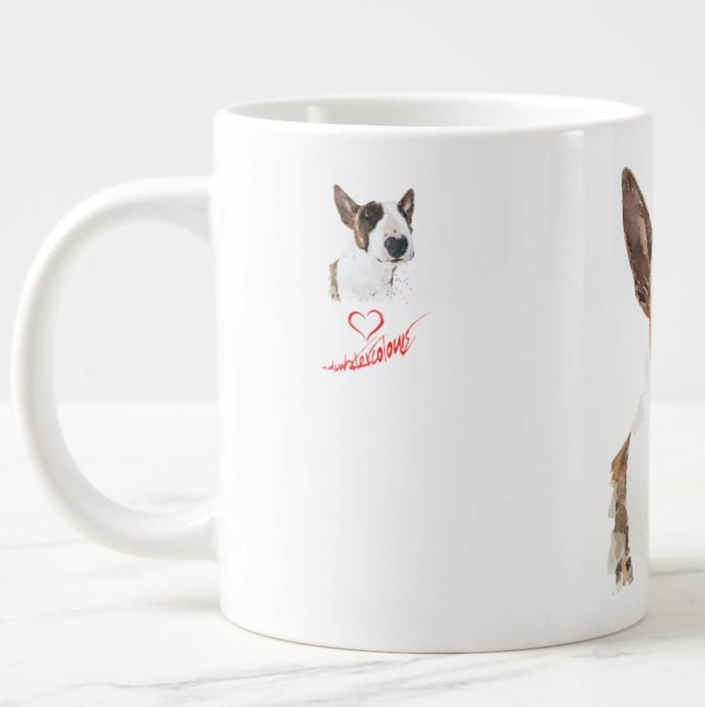 Bull Terrier Version II Ceramic Mug 15oz | Dog Lover Gift | Edswatercolours