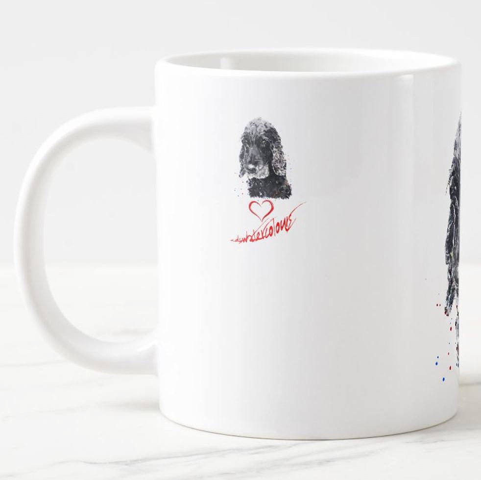 Black Cocker Spaniel Ceramic Mug 15oz | Dog Lover Gift | Edswatercolours