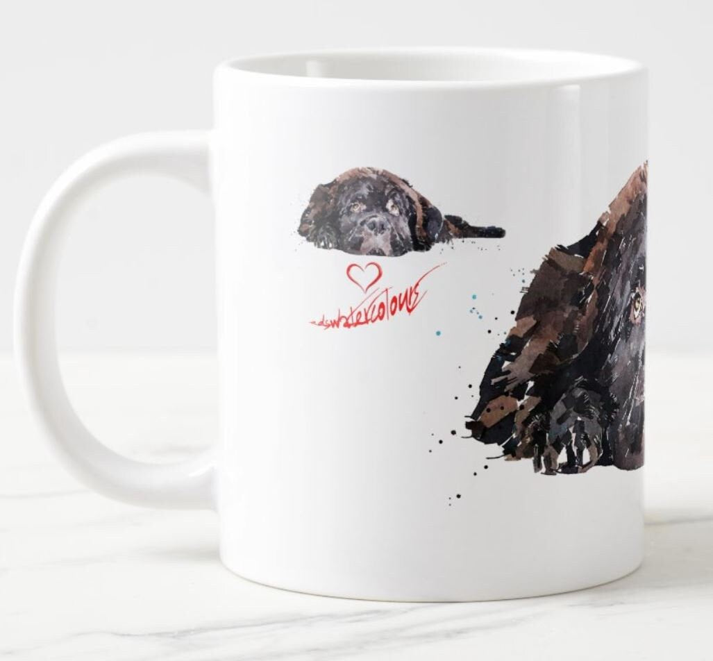 Newfoundland Dog Version II Ceramic Mug 15oz | Dog Lover Gift | Edswatercolours