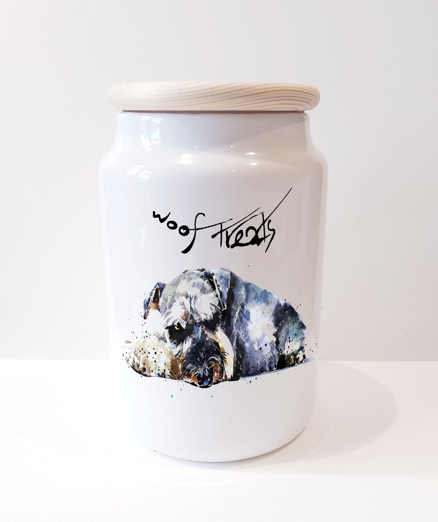 Schnauzer Ceramic Treats Jar | Dog Treat Canister | Edswatercolours
