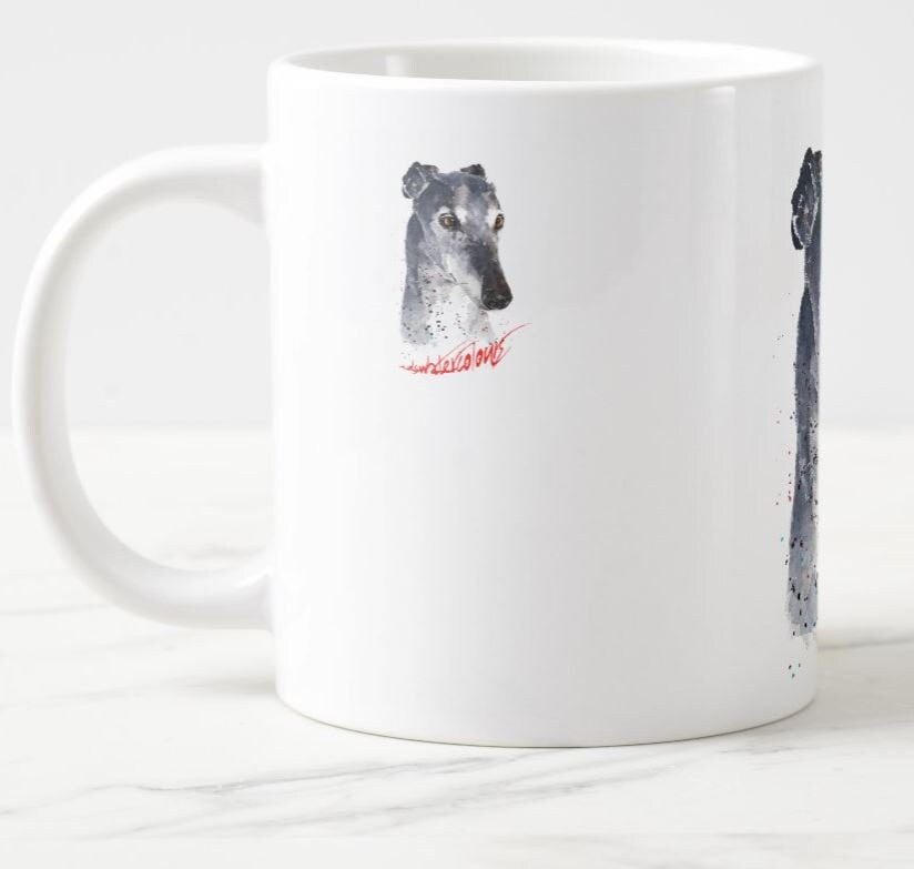 Whippet Version II Ceramic Mug 15oz | Dog Lover Gift | Edswatercolours