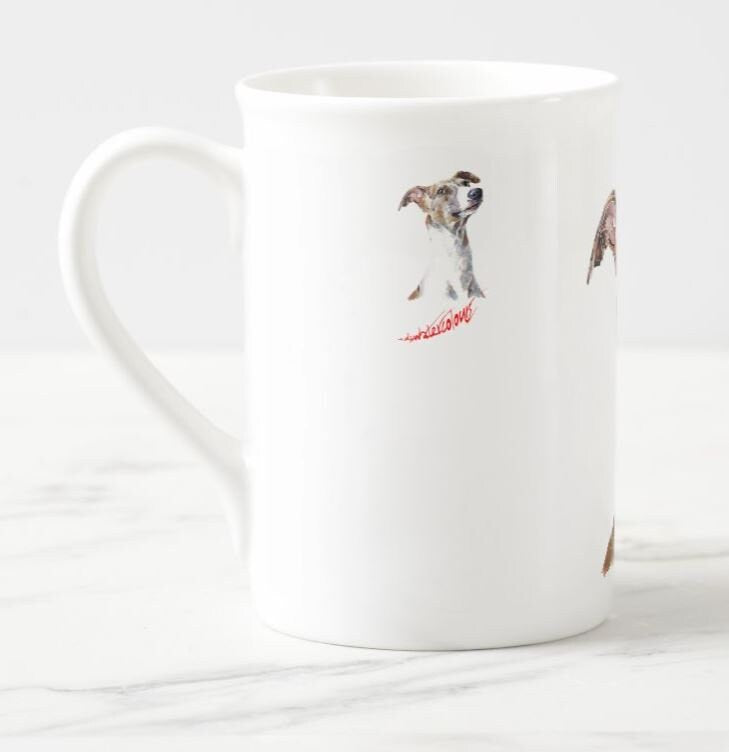 Sighthound Pomp Windsor Fine Bone China Mug 10oz | Dog Lover Gift | Edswatercolours