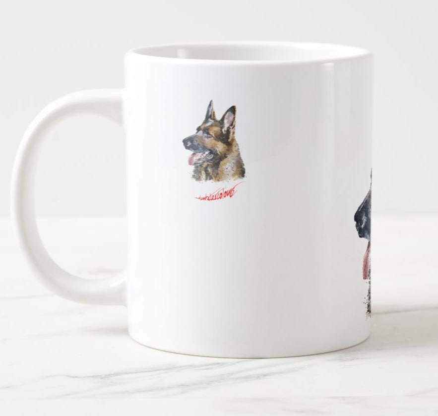 German Shepherd Ceramic Mug 15oz | Dog Lover Gift | Edswatercolours
