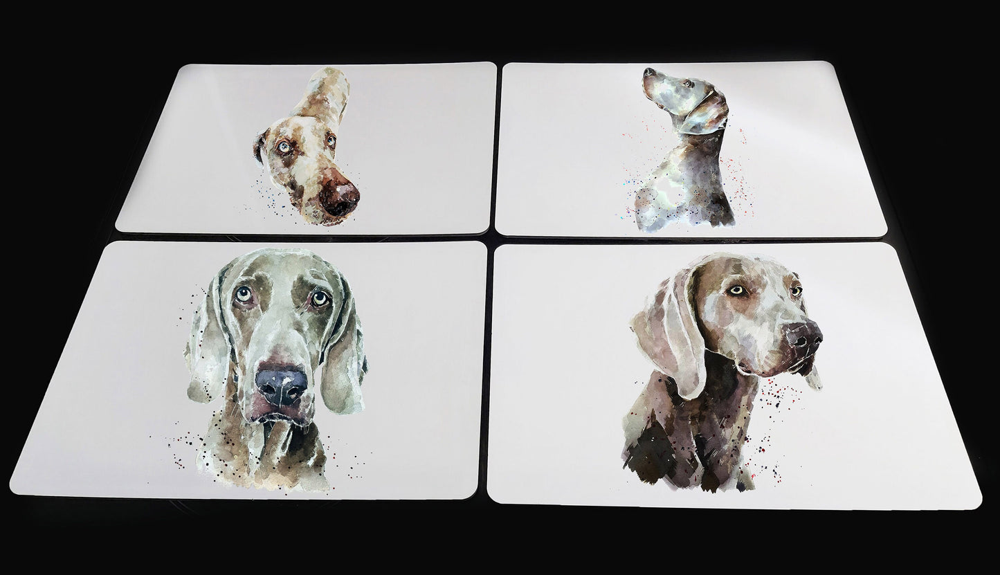 Weimaraner Cork Backed Placemats (Set of 4) | Dog Gift | Edswatercolours