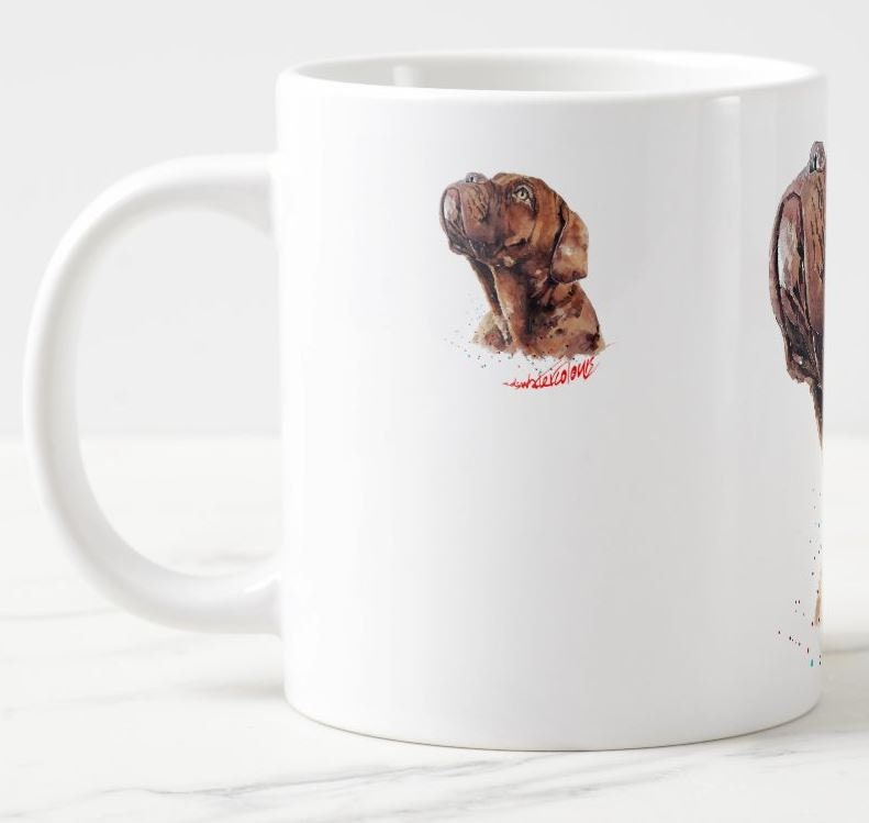 Dogue de Bordeaux Version II Ceramic Mug 15oz | Dog Lover Gift | Edswatercolours
