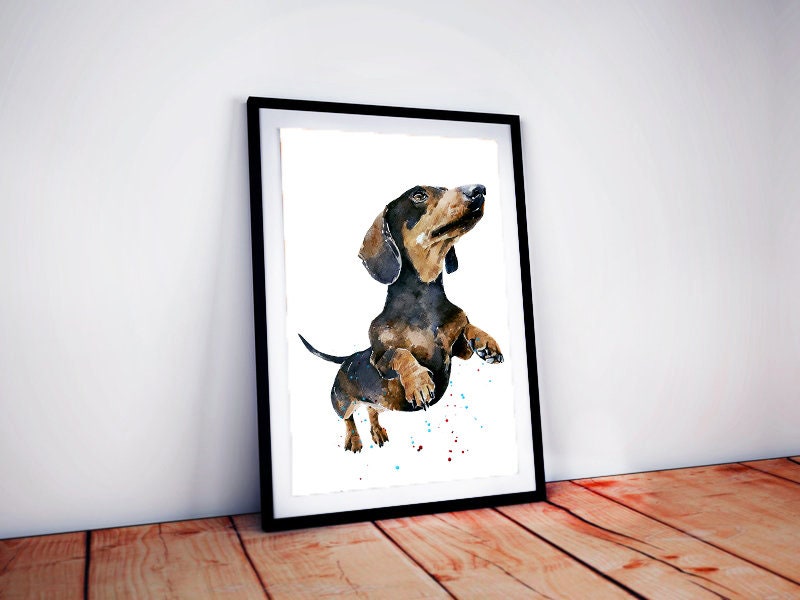 Flying Dachshund | Dog Art Print | Edswatercolours