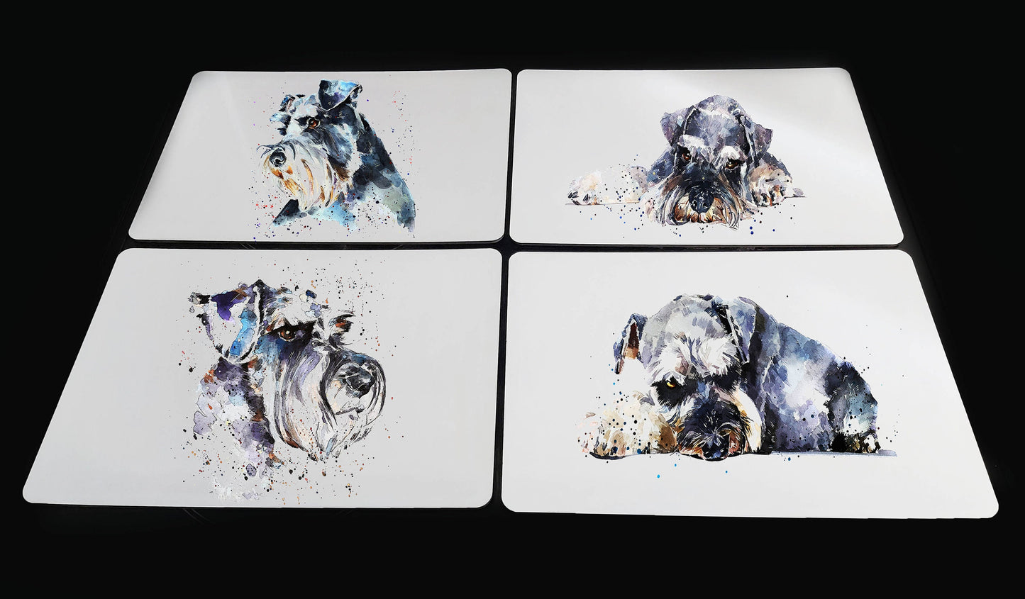 Schnauzer Cork Backed Placemats (Set of 4) | Dog Gift | Edswatercolours