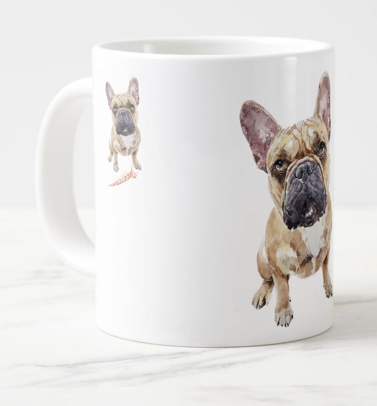 French Bulldog Ceramic Mug 15oz | Dog Lover Gift | Edswatercolours