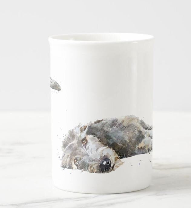 Irish Wolfhound Reclined Windsor Fine Bone China Mug 10oz | Dog Lover Gift | Edswatercolours