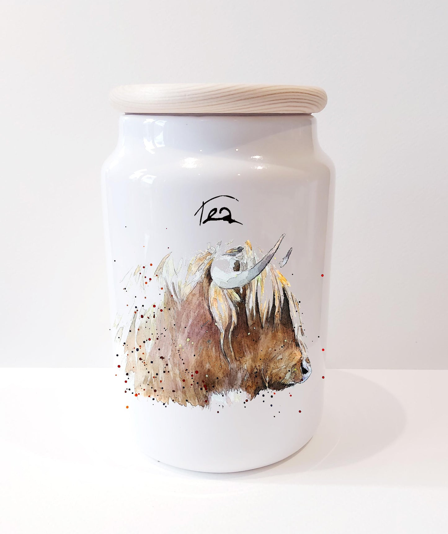 Highland Cow Ceramic Storage Jars Gift Set (Set of 3) | Tea Coffee Sugar Canisters | Edswatercolours
