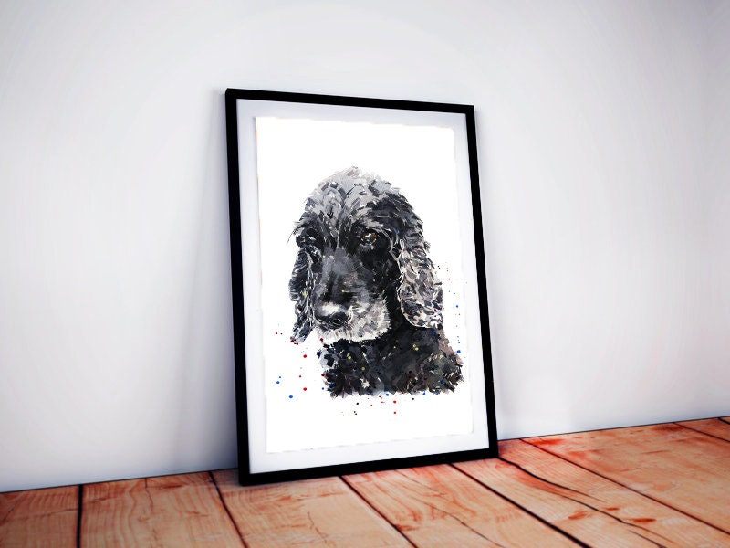 Black Cocker Spaniel " Print Watercolour. Cocker Spaniel art,Cocker Spaniel watercolour,Cocker Spaniel watercolor,Cocker Spaniel art print