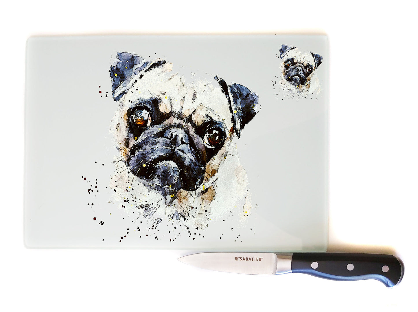 Pug Dog Chopping Board II | Dog Gift | EdsWatercolours
