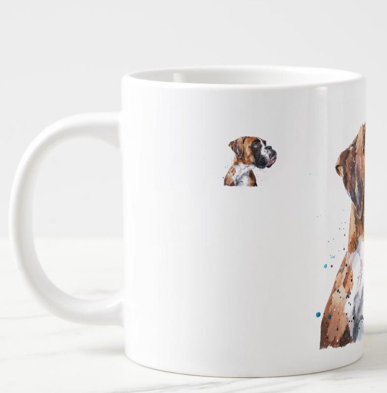 Boxer Dog Ceramic Mug 15oz | Dog Lover Gift | Edswatercolours