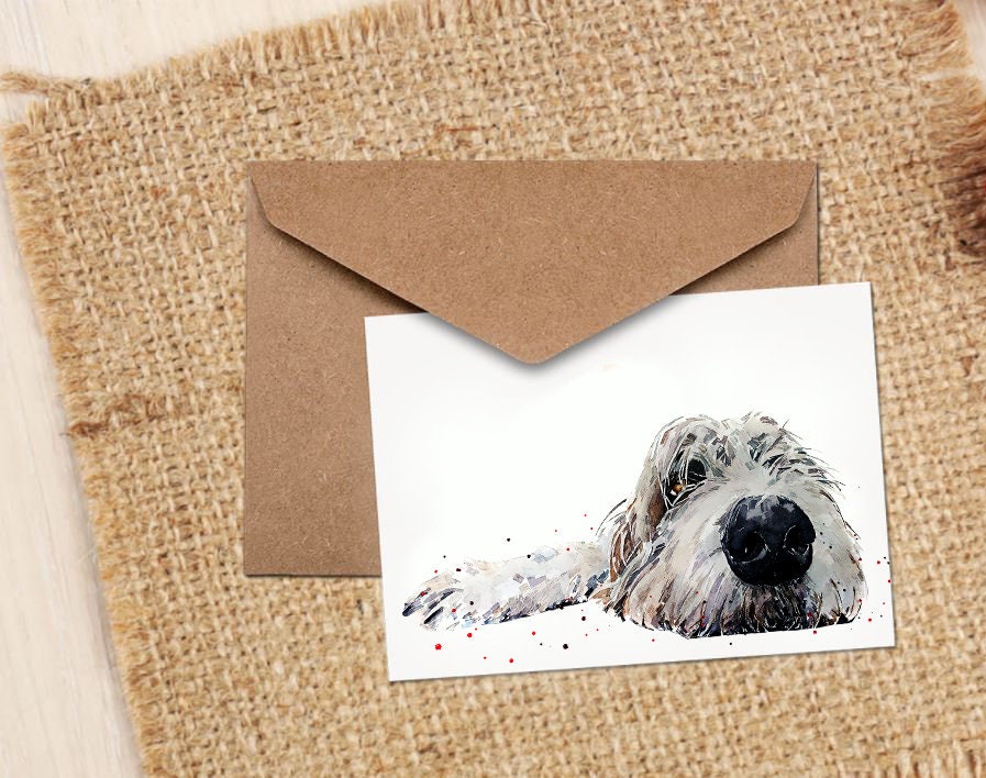 Irish Wolfhound Greeting Card | Dog Lover Gift | Edswatercolours