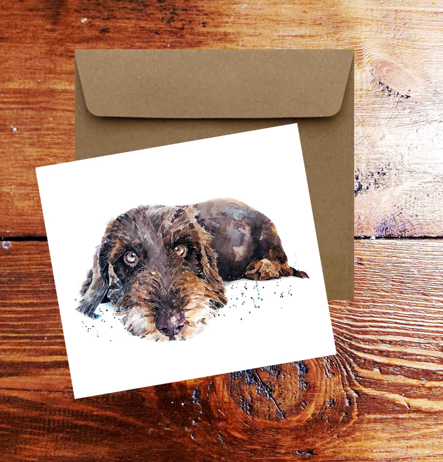Wirehaired Dachshund Note Card | Dog Lover Gift | Edswatercolours