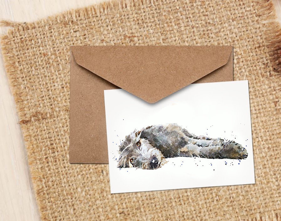 Irish Wolfhound Greeting Card | Dog Lover Gift | Edswatercolours