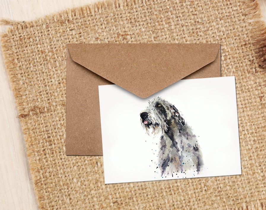 Irish Wolfhound Greeting Card | Dog Lover Gift | Edswatercolours