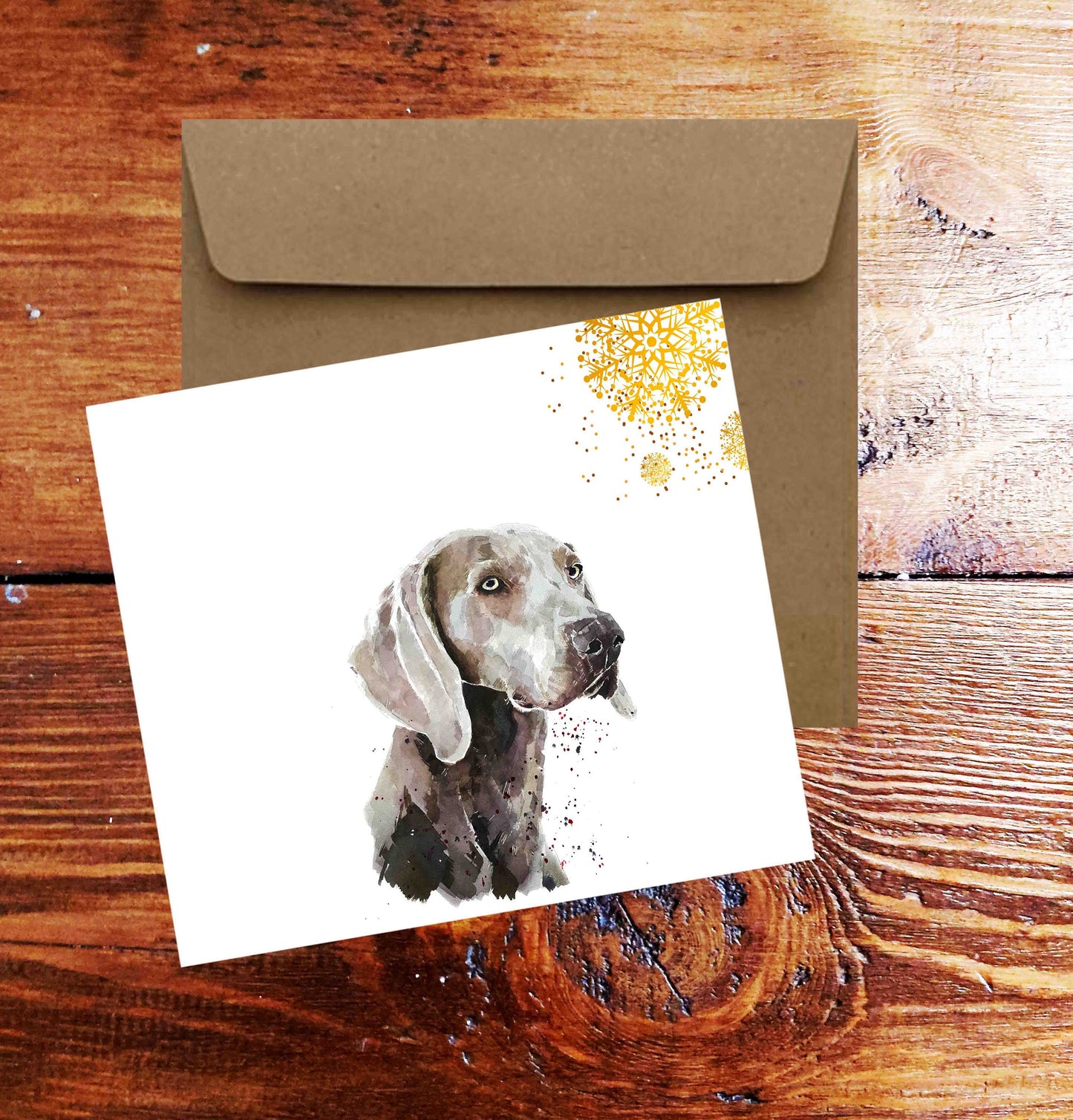 Weimaraner Christmas Card | Dog Lover Gift | Edswatercolours