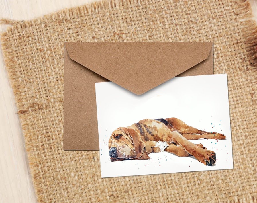 Bloodhound Greeting Card | Dog Lover Gift | Edswatercolours