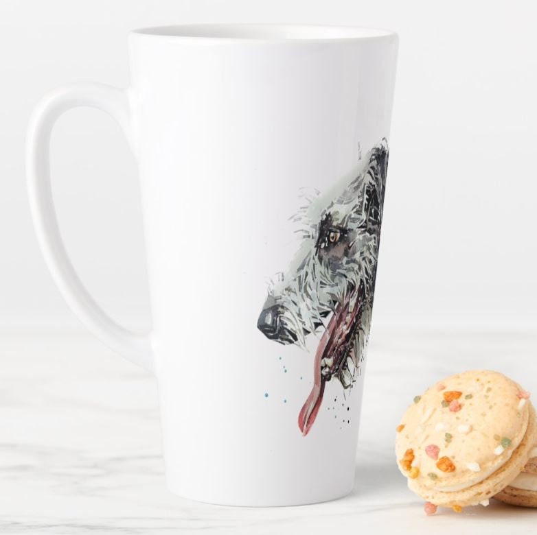 Irish Wolfhound Version II Latte Mug 17oz | Dog Lover Gift | Edswatercolours