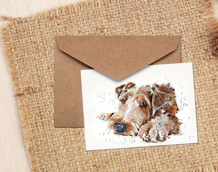 Irish Terrier IV Greeting Card | Dog Lover Gift | Edswatercolours
