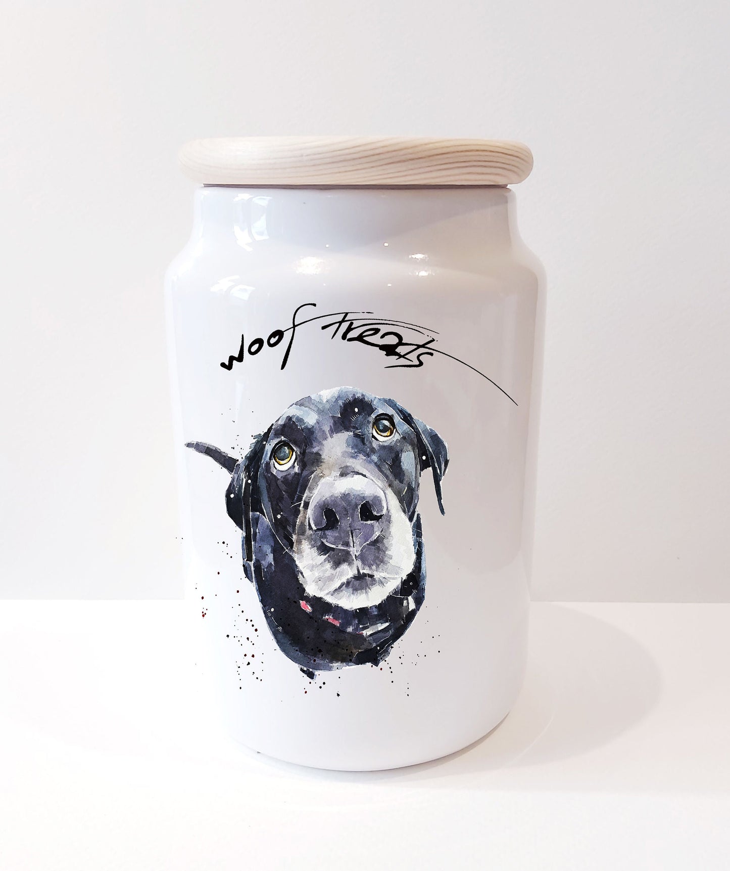 Black Labrador Ceramic Treats Jar | Dog Treat Canister | Edswatercolours