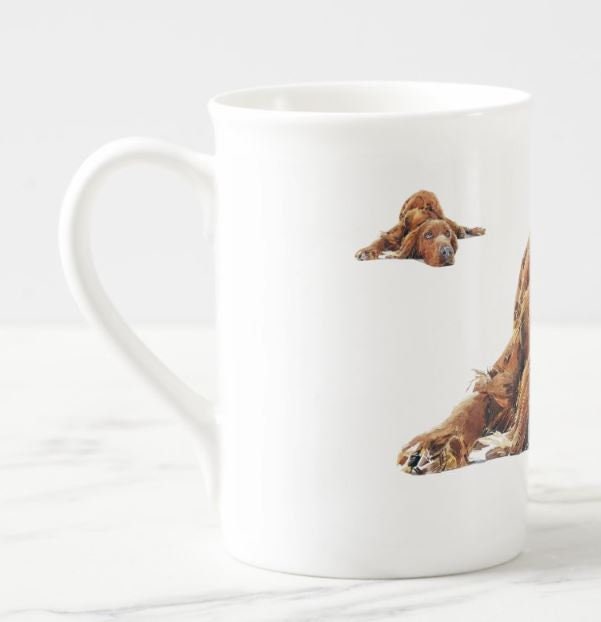 Red Setter Windsor Fine Bone China Mug 10oz | Dog Lover Gift | Edswatercolours
