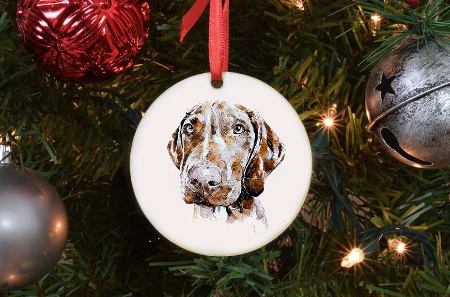 Vizsla III Christmas Ornament | Dog Lover Gift | Edswatercolours