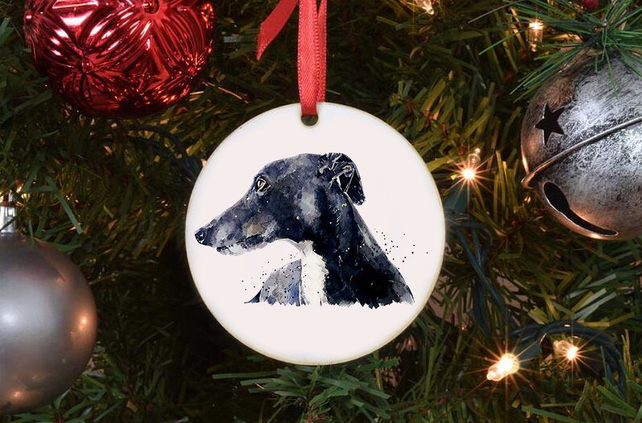 Sighthound Christmas Ornament | Dog Lover Gift | Edswatercolours