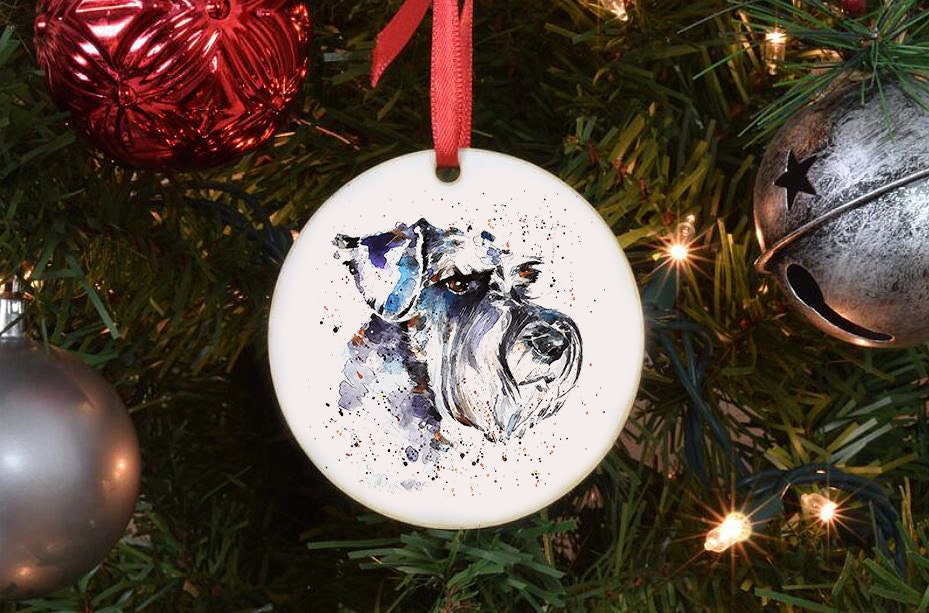 Schnauzer III Christmas Ornament | Dog Lover Gift | Edswatercolours