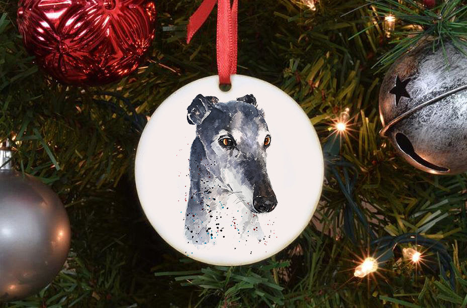 Sighthound III Christmas Ornament | Dog Lover Gift | Edswatercolours