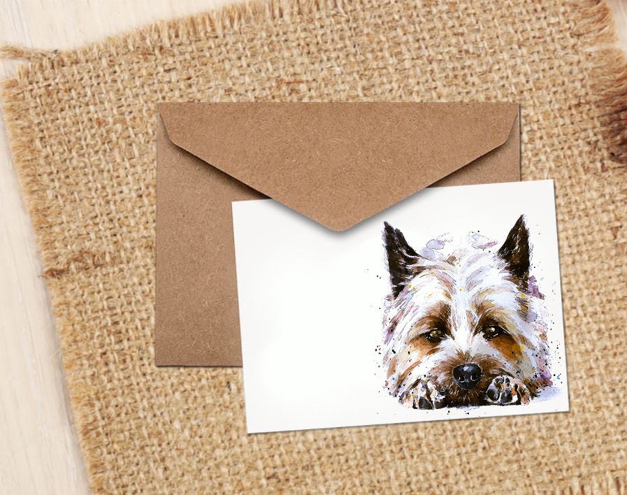 Cairn Terrier Greeting Card | Dog Lover Gift | Edswatercolours