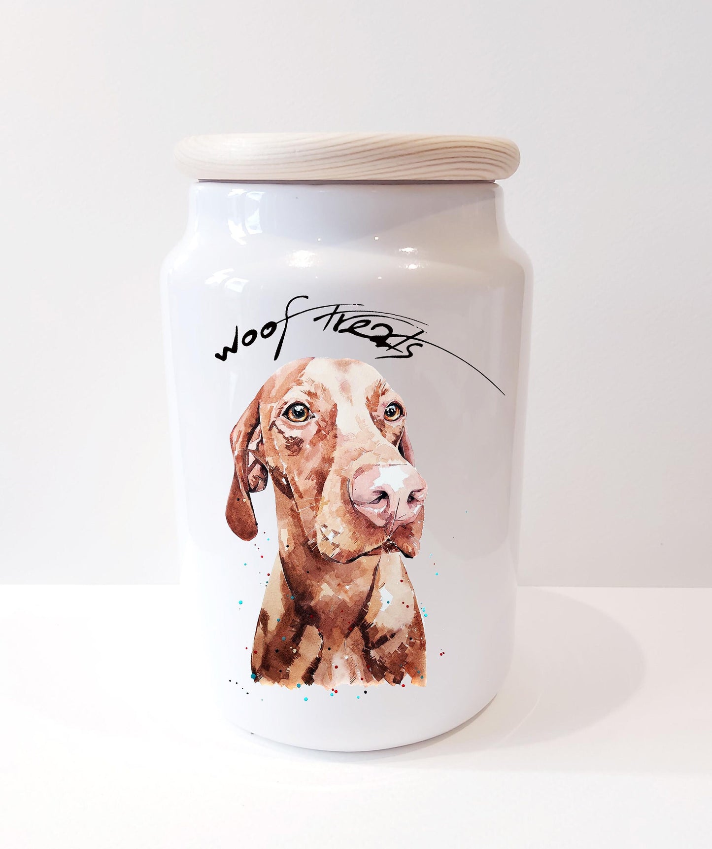 Vizsla Majestic Ceramic Treats Jar | Dog Treat Canister | Edswatercolours