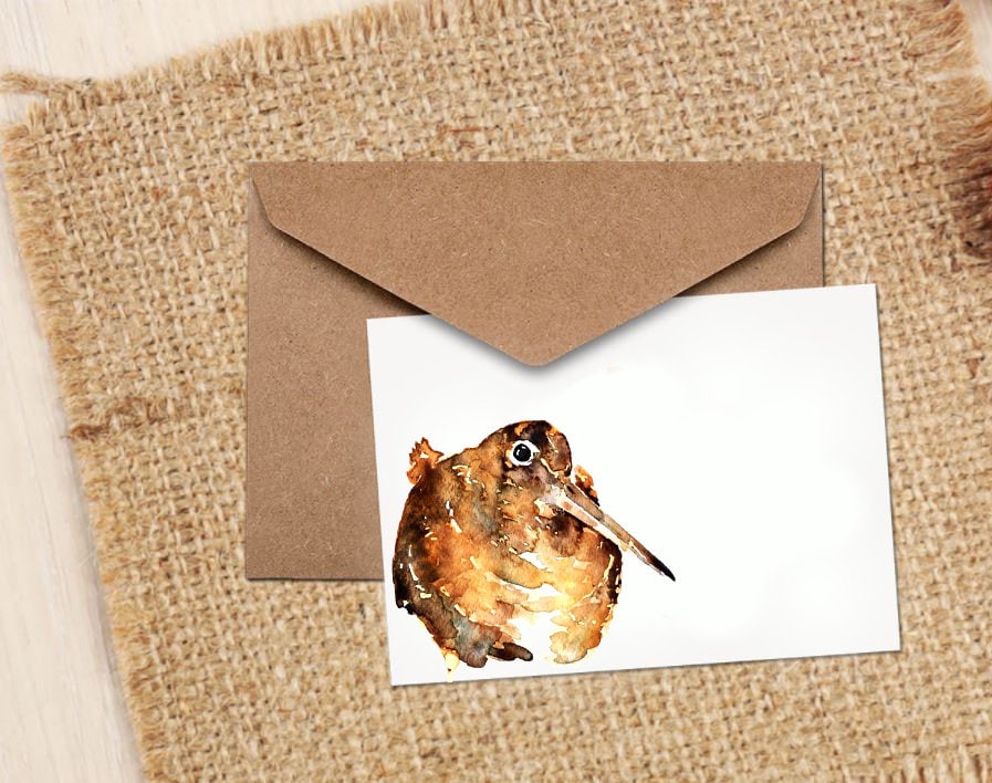 Woodcock Greeting Card | Wildlife Gift | Edswatercolours