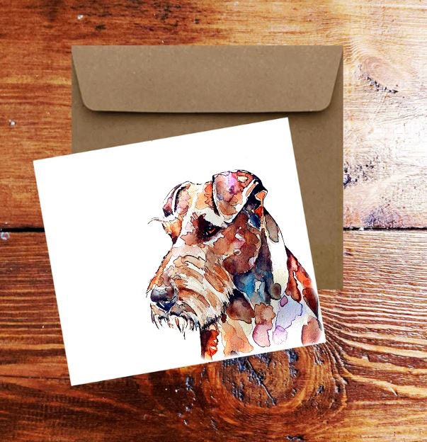 Irish Terrier IV Greeting Card | Dog Lover Gift | Edswatercolours